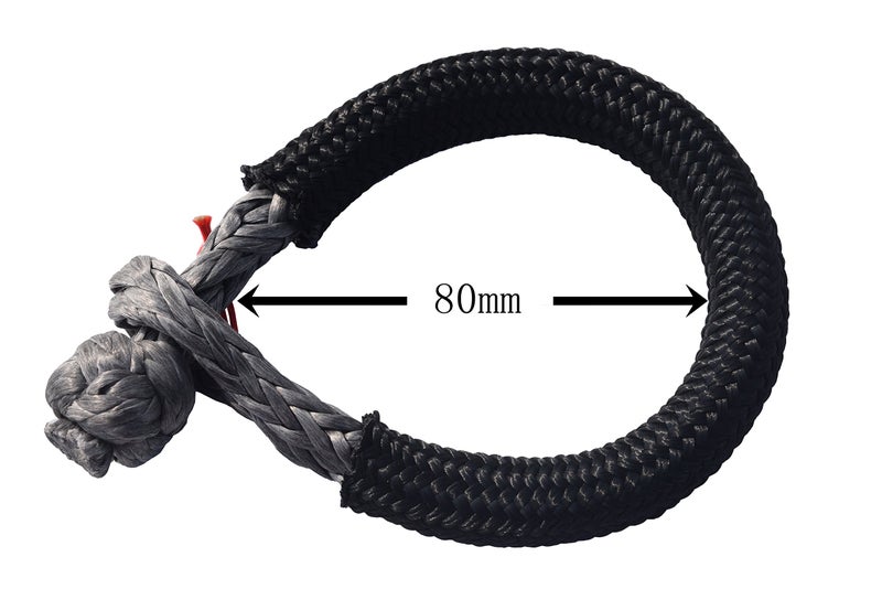 QIQU Synthetic Soft Shackle for Boating ATV UTV SUV 4X4 Truck Recovery Off-Road Camping Farming Marine Industrial (1/4''x80mm, Grey) - Image 3